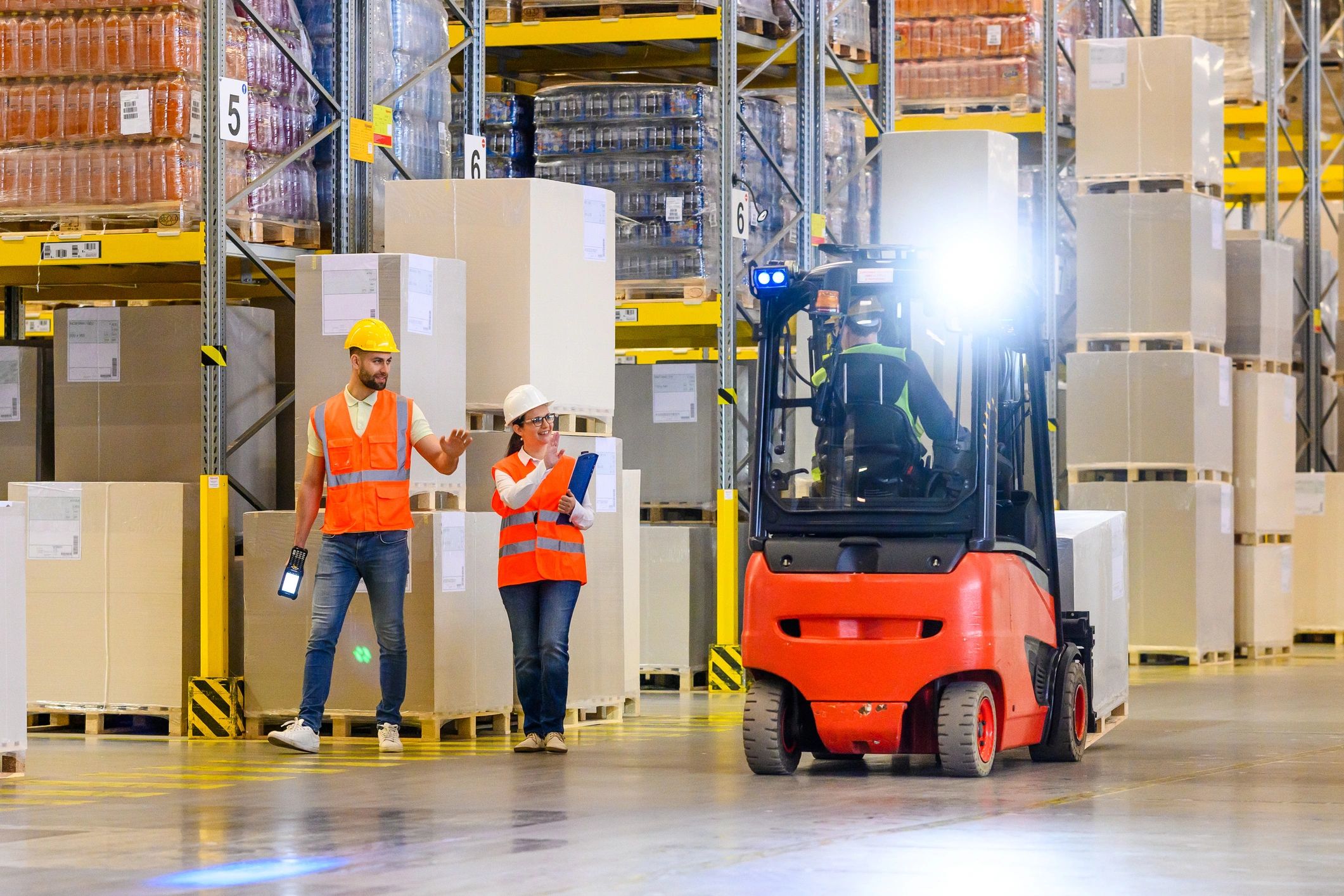 Warehouse logistics team representing operations